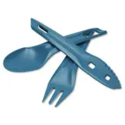Wildo Ocy Chow Spoon/Fork/Knife Cutlery Camping/Hiking Utensils Kit Azur Blue