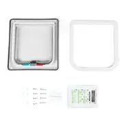 Cat Flap Door Lockable Low Noise Interior Exterior Kitten Door for Window Wall W
