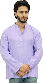 [Atasi] Ethnic Men's Kurta Full Sleeves Mandarin Collar Cotton Shirt
