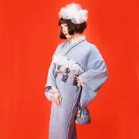 在飛比找Yahoo!奇摩拍賣優惠-夏季睡衣 情侶睡衣 日本和服女2021新款改良便穿蕾絲藍棉滌