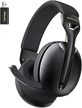 Globvanx Wireless Gaming Headset for PS5, PS4, PC, Mac, Switch, 2.4GHz Gaming Headsets with Bluetooth 5.4, Hidden ENC Noise Canceling Mic, 35H Battery, 3D Spatial Sound, 3.5mm Wired - Black