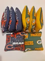 8 Cornhole Bag Set Corn Hole Green Bay Packer and Chicago Bears GR/BL