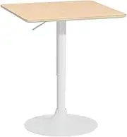 Artiss Bar Table Swivel Base Gas Lift Counter Dining Table 60CM Square Pine