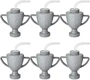 2/4/6/8/10/12 Pcs Race Car Trophy Cups with Straws Lids, 10oz Plastic Reusable Party Racing Cups Adults for Kids Props Bulk,