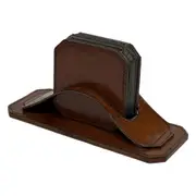 Leatherkart Genuine Leather Square Coasters - Tan