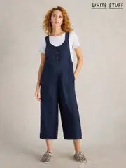White Stuff Blue Viola 100% Linen Dungarees (F08204) | $185