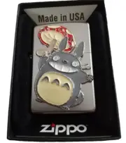 Zippo Oil Lighter My Neighbor Totoro Metal Mushroom Silver One Sided Processing