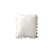 Pom Pom White Square Cushion 40 x 40 cm