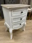 Bedside Chest French Provincial Night Stand Table White 3 Drawer