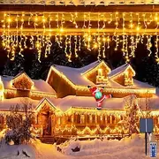 10M 400Leds Solar Icecle Curtain String Lights Christmas Outdoor Courtyard Garden Eaves Fence Stairs Festive Atmosphere Decorative Light String