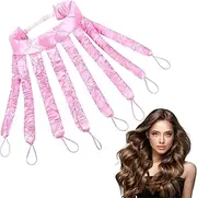 Diffaxy Heatless Curlers Headband, Heat-Free Curler Overnight, Octopus Heatless Curls, Soft Satin Curling Iron Headband, Curling Iron for Long Medium Hair, DIY Styling (Pink)