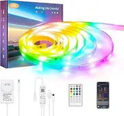 ALITOVE 5M RGB CCT LED Strip Light Outdoor LED Rope Light Waterproof Dream Color Tunable White LED Light Strip 2700K-6500K with Bluetooth APP Remote Control for Home Outdoor Christmas Holiday Drcor