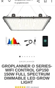 GROPLANNER 150W LED GROW LIGHT FT FULL SPECTRUM LS-GLO-150W NEW SEALED