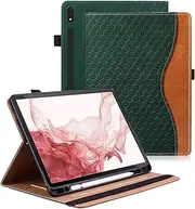 Vkooer Case for Samsung Tab S9 FE+ Plus/S9 Plus/S8 Plus/S7 FE Protective Case [Auto Sleep/Wake Function] Book Cover Case for Galaxy Tab S9 Plus 12.4 Inch 2023 - Dark Green