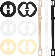 9PCS Adjustable Non-Slip Bra Straps Clips for Back and Cleavage Control