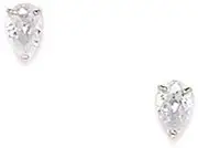 [JewelryWeb] 14k White Gold 5x3mm Pear Shaped CZ Simulated Diamond Screw Back Earrings Stud Earring for Women
