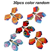 1-30PCS Random Magic Flying Butterfly in the Book Rubber Band Wind up Toy Intern