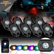 AUXBEAM 8 Pod RGB LED Rock Light Underglow Lamp Offroad Truck ATV bluetooth APP