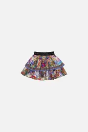 KIDS FRILL HEM SKIRT WITH JACQUARD ELASTIC WAISTBAND 12-14 MERRY GO ROUND