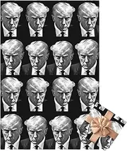 Funny Wrapping Paper - Funny Trump Santa Hat Wrapping Paper | 27x19 Inch Reversible Trump Funny Wrapping Paper for Increasing Atmosphere, Decorating Your Fashionable Borato