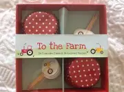 ROBERT GORDON TO THE FARM PARTY KIT 24 CUPCAKE CASES LINERS 24 TOPPERS NIP