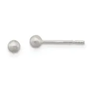 Sterling Silver Polished 3mm Laser-Cut Post Earrings