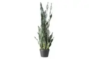 Rogue Artificial Succulent Sansevieria Variegated Leaves Potted Plant 25x91cm