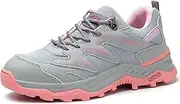 [JiuQing] Women's Steel Toe Shoes Safety Sneakers Hiking Work Shoes Lightweight Non-Slip