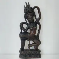 在飛比找Yahoo!奇摩拍賣優惠-西洋東南亞泰國木雕工藝品手工雕刻泰國舞者木雕雕塑裝飾擺設收藏
