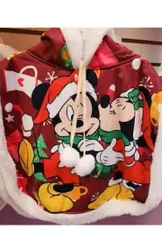 Cape for Girls Hooded Minnie & Mickie Mousse Poncho Sweater Toddler Size M