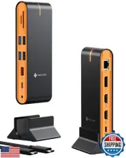 NOVOO 15-in-1 Vertical/Horizontal USB C Docking Station Triple Monitor – 8K@3