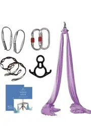 Aum Active Aerial Silks Starter Kit - Durable 9 Yards-Yoga Hammock-Lavender