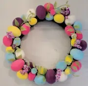Hobby Lobby Easter Egg Wreath Door Decoration Colorful 15"