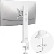 Single Desk Monitor Arm Mount Stand Fit for 13 inch to 32 inch Flat Curved Computer Screen with Swivel, Height Adjustable, Rotation,Holds up to 77lbs, White