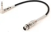 ROBAUN 1PCS XLR to 90 Degree 6.5 TRS Balanced Audio Cable XLR Cannon Stereo Karon Microphone Mixing Console Sound Card Extension Line(Black-WH-F,20M)