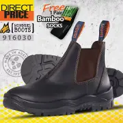 Mongrel Work Boots 916030 Non Safety Elastic Sided Brown Oil Kip Brand New