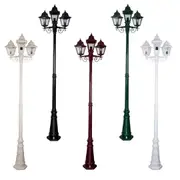 Paris GT-242 Post Light Twin Head 2450mm in Beige, Black, Burgundy, Green or White