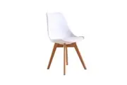 Foret Padded Retro Replica Eight Dining Chairs Cafe Kitchen Beech Cafe White