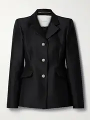 [Adam Lippes] Adam Lippes - Comptoir Wool And Silk-blend Radzimir Blazer - Black - US10 US 10 Black