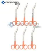 6 Lister Bandage Nurse Scissors 5.5'' - Color Handles(Orange)