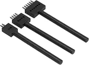 Leather Perforated Tool Black Tooth Quick Easy DIY Leather Craft Kit 3Pcs (Tooth Pitch 4mm)