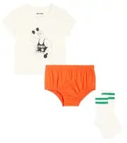 [Mini Rodini] Mini Rodini Baby Weight Lifting top, pants, and socks set M 12-18 multicoloured