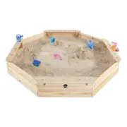 Plum Play Large Octagonal Wooden Sandpit w/ Seats & Cover