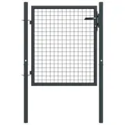 NNEVL Mesh Garden Gate Galvanised Steel 100x125 cm Grey