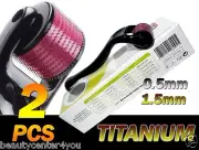 2x TMT Derma Micro Skin Roller Kit (0.5-1.5mm) Beard, Hair Growth, Scars, Acne