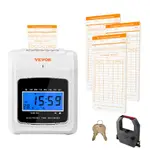 VEVOR Punch Time Clock, Time Tracker Machine for Employees of Small Business, 6 Punches per Day, Time Clock Punch Machine Includes 102 Time Cards, 1 I