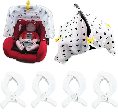 Candy Color Stroller Pegs Clips - 4 pack PRAM Clips,Blanket Clips Plastic Uni...