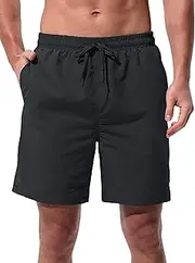 [UIQUR] Men's Swim Trunks Beach Board Shorts Quick Dry Swimsuit Bathing Suits with Pockets 7 Inch Inseam Mesh Lining