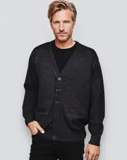 Ansett Charcoal Grey Super Wash Wool Cardigan