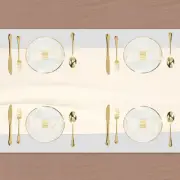 2 Pcs Pearl White Chiffon Table Runner 27.5" x 118" Romantic Table Runner